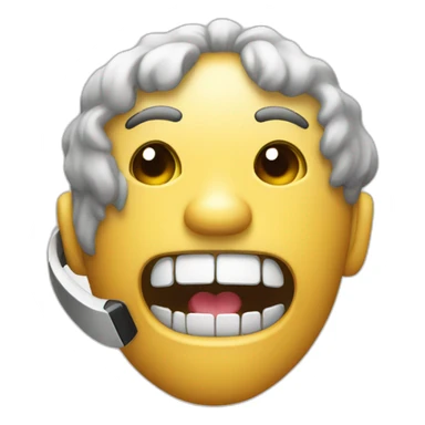 Phone in the mouth sticker