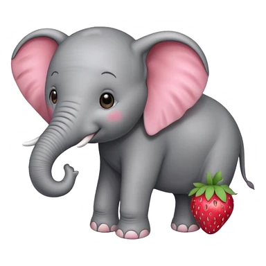 elephant on a strawberry sticker