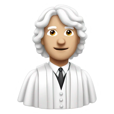 white UK judge upper body white wig at an angle  sticker