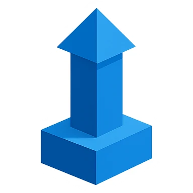 blue object, geometric and minimal, no background sticker