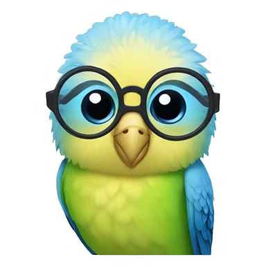 Budgie with glasses  sticker