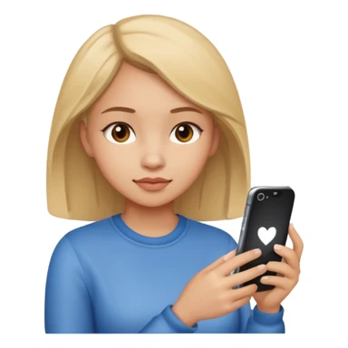 girl look at phone sticker