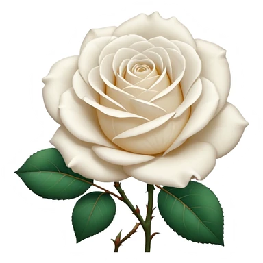 white rose, without green leaves, just flower sticker