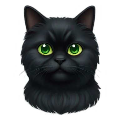 black persian cat with green eyes sticker