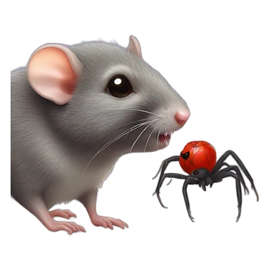 rat kissing spider sticker