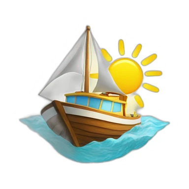 Sunny boat sticker