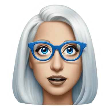 Hyper Realistic Lady Gaga blue eyes big glasses  sticker