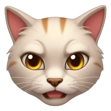 A blushing angry cats sticker