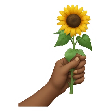 hand holding a sunflower sticker