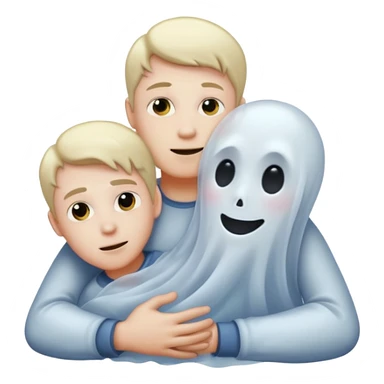 Ghost hugging man sticker