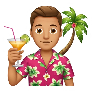 man with drink  sticker