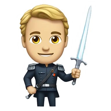 Macron avec un sabre laser sticker