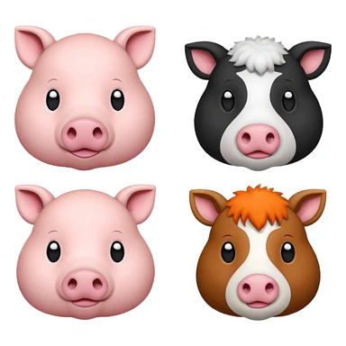 Pig Cat cow sheep sticker