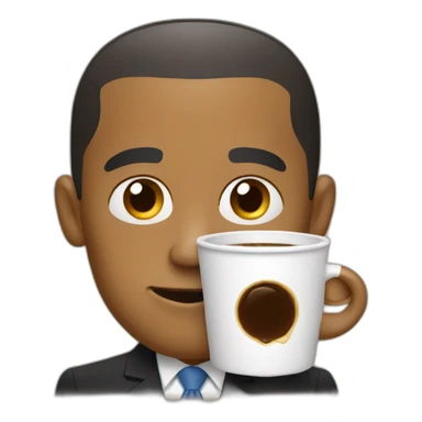 obama drinking coffee sticker