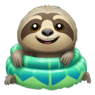 Sloth in a waterpark sticker