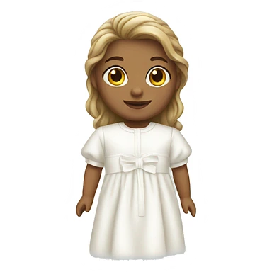Girl in white baptism clothes sticker
