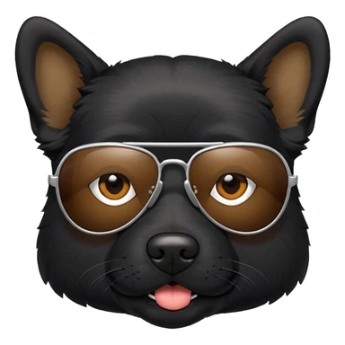 Black dog with sunglasses  sticker