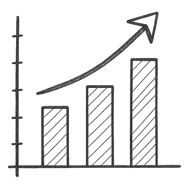 hand-drawn graph icon with sketchy lines sticker