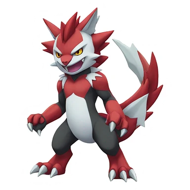 Full body cute cool Guilmon-Zoroark-Zangoose-Incineroar sticker