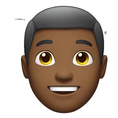 black guy smiling with main red outline is yellow buzcut sticker