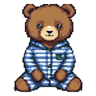 bear in striped pajamas sitting sticker