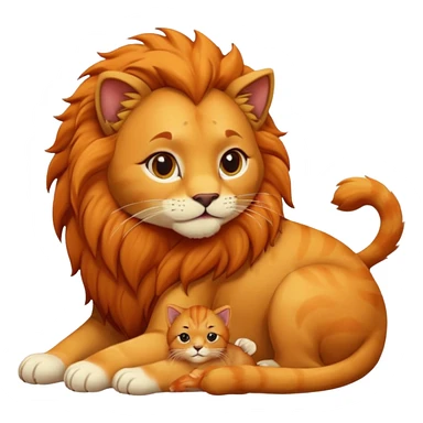 Gata masajeando a leon sticker