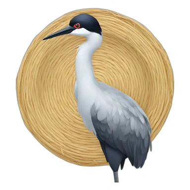 crane chapeau de paille sticker