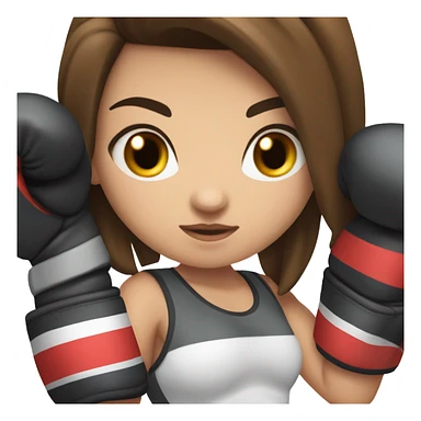 white brunette girl boxing sticker