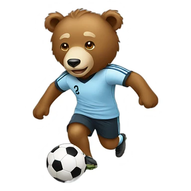 bear playing soccer sticker