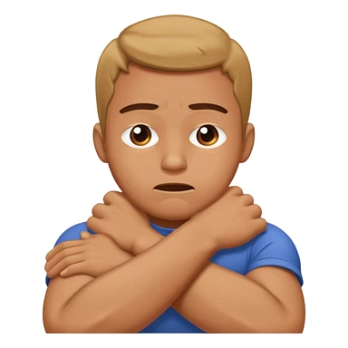 Guy arms crossed choking himself  sticker