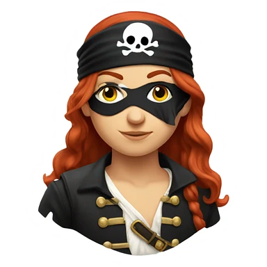 Redhead pirate with one eye patch sticker