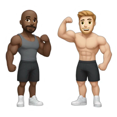 Close up Actively gesturing  with hands Pale skinned Fit Man With the biceps and brown hair in dark gray Sleeveless Mike, black oversize sports shorts, watch and white Sneakers sticker