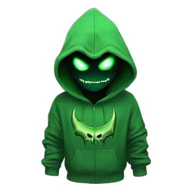 Dominus Green hoddie with demon eyes sticker