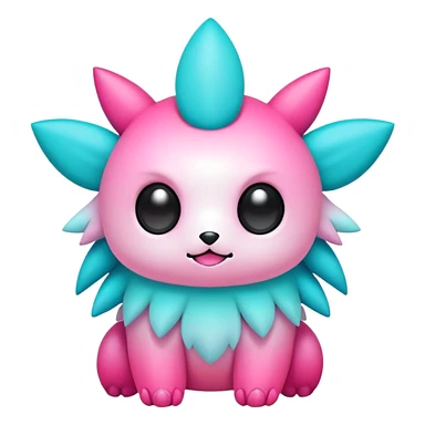 Cute cool edgy kawaii pink-Turquoise-gradient fakemon-creature sticker