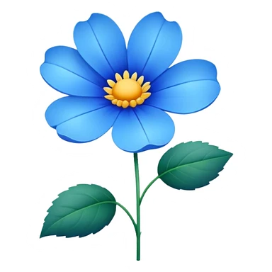 blue flower in line sticker
