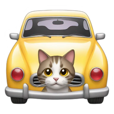 Cat with car sticker