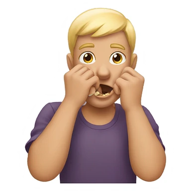 person biting their nails sticker