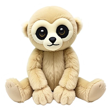 lar gibbon jellycat stuffed animal plush, soft and cute, kawaii, tiny beady black eyes sticker