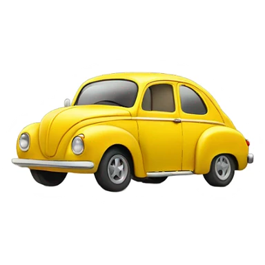 Yellow car with smiling face  sticker