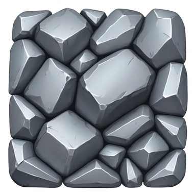 Cinematic Realistic Lead Ore, Heavy and dense, with a matte gray surface and subtle metallic glimmer. The metal's weight and durability are evident, with soft, sharp edges and a slight texture that enhances its solid presence. Soft glowing outline, capturing the essence of raw strength and industrial power in lead ore. sticker