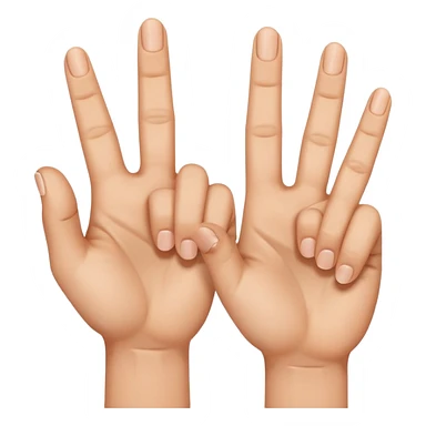 Hands with one finger down, and four fingers up sticker
