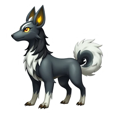 Shiny Exotic Excessive Mysterious Houndoom-Mightyena-Pokémon-Fakémon-hybrid-creature (full body) sticker