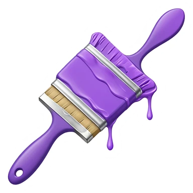 Paint brush with purple paint in the end of the brush  sticker