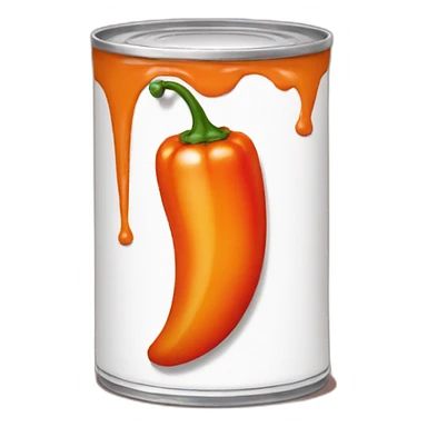 Orange Can of red peppers with sauce sticker