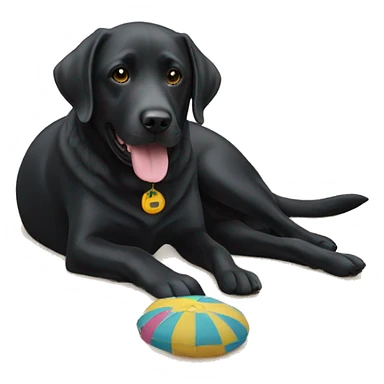Beach with a black lab sticker