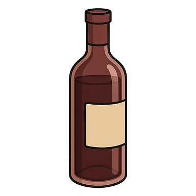 flat toon style wine bottle sticker