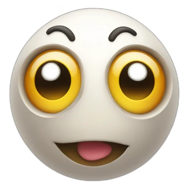 3d sphere with a cartoon smiling skin texture with big playful eyes sticker