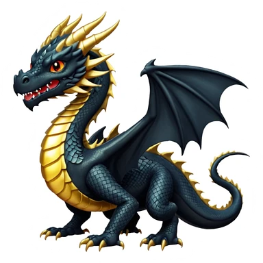 1 big black dragon and 1 small gold dragon sticker