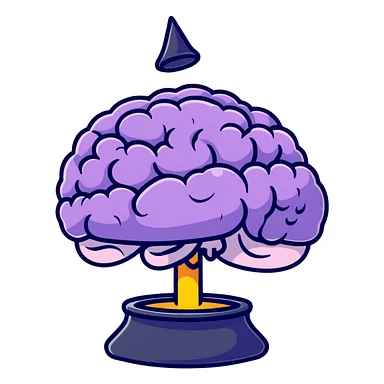 wizard's brain with magical aura sticker