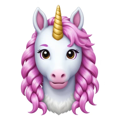 braided unicorn wiith big visible braids looking into the camera sticker